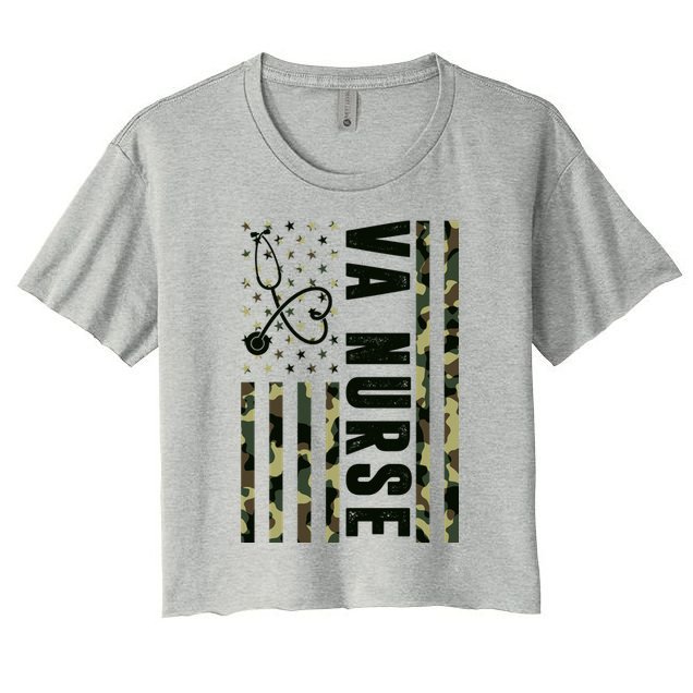 VA Nurse Army USA Flag Crop Top