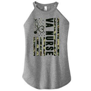 VA Nurse Army USA Flag Women's Perfect Tri Rocker Tank