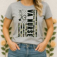 VA Nurse Army USA Flag Womens T-Shirt