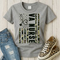 VA Nurse Army USA Flag Womens T-Shirt