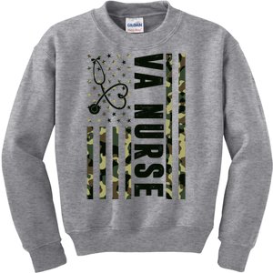 VA Nurse Army USA Flag Kids Sweatshirt