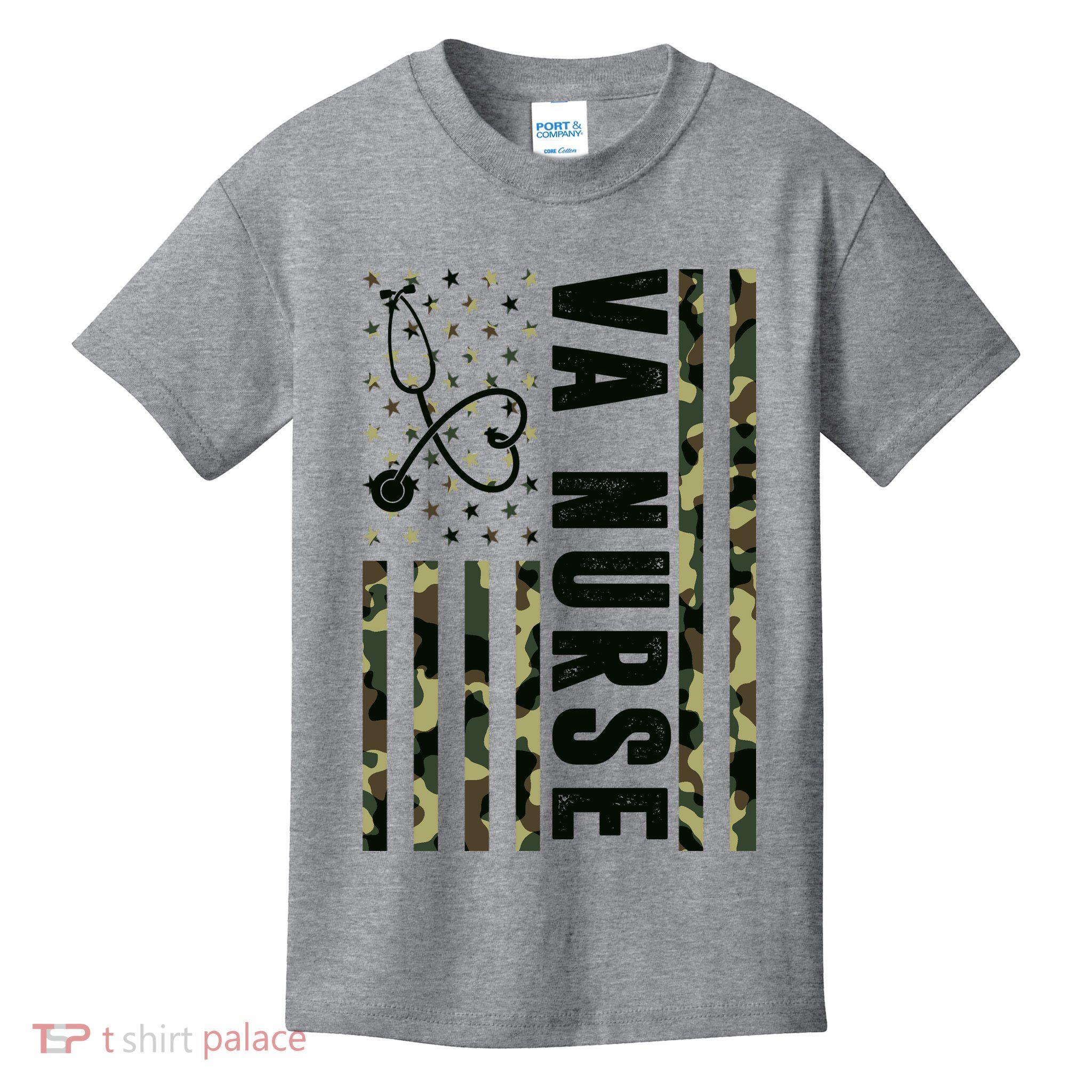 VA Nurse Army USA Flag Kids T-Shirt