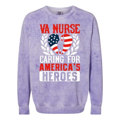 Va Nurse Americas Heros Merica Us Flag Patriot Colorblast Crewneck Sweatshirt