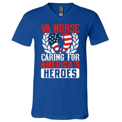 Va Nurse Americas Heros Merica Us Flag Patriot V-Neck T-Shirt