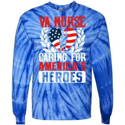 Va Nurse Americas Heros Merica Us Flag Patriot Tie-Dye Long Sleeve Shirt