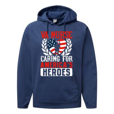 Va Nurse Americas Heros Merica Us Flag Patriot Performance Fleece Hoodie