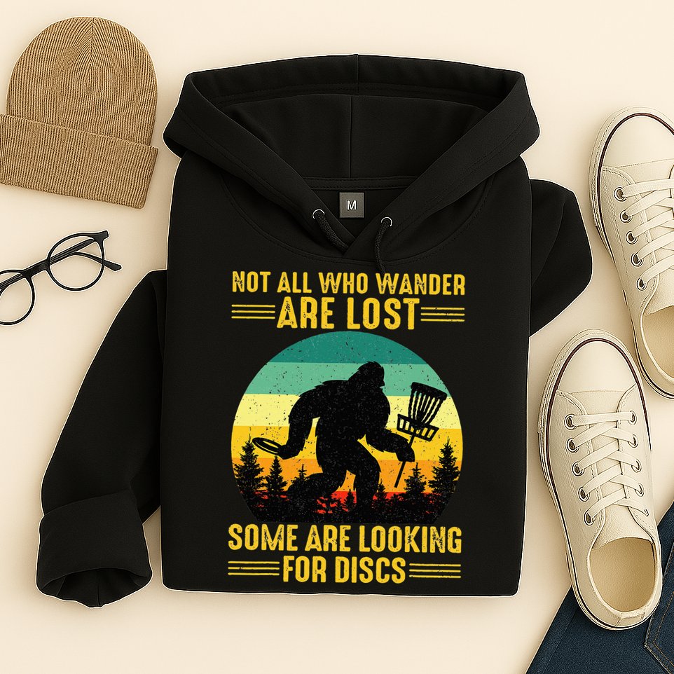 Vintage Not All Wander Are Lost Some Are Looking Disc Golf Hoodie