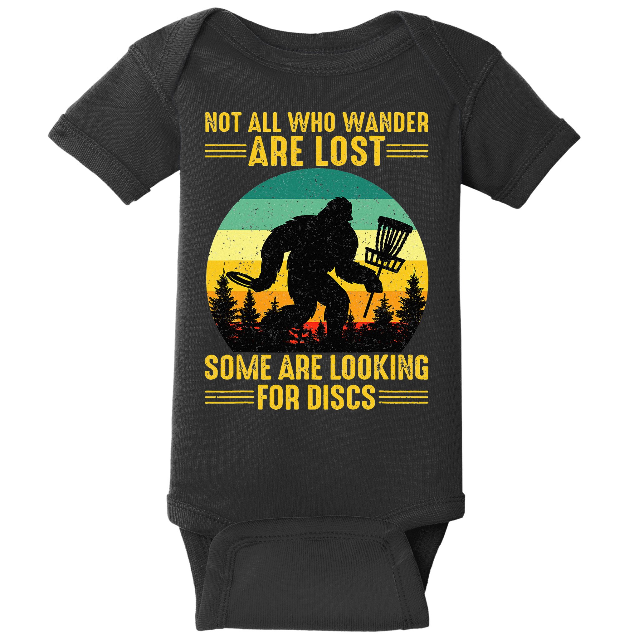 Vintage Not All Wander Are Lost Some Are Looking Disc Golf Baby Bodysuit