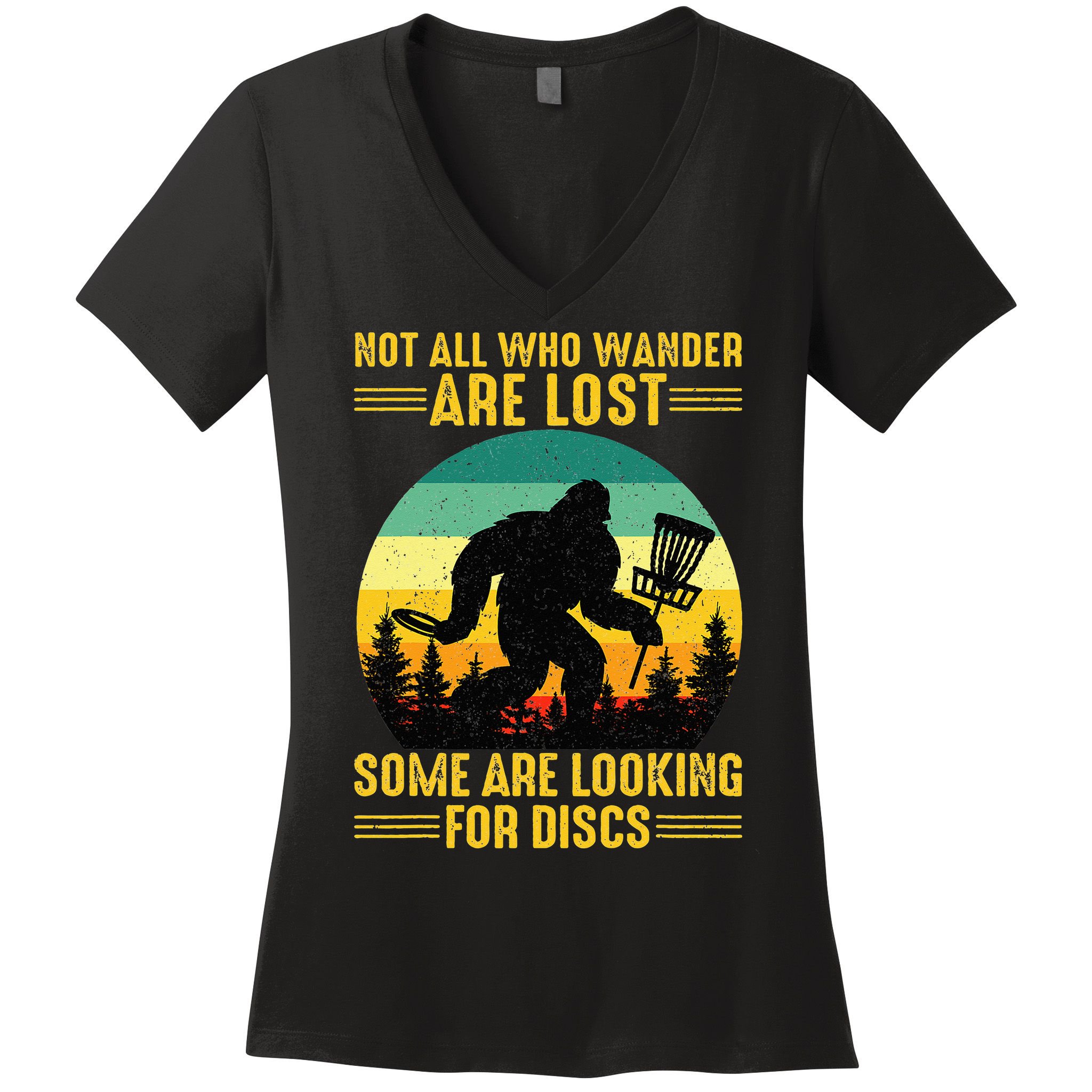Vintage Not All Wander Are Lost Some Are Looking Disc Golf Women's V-Neck T-Shirt