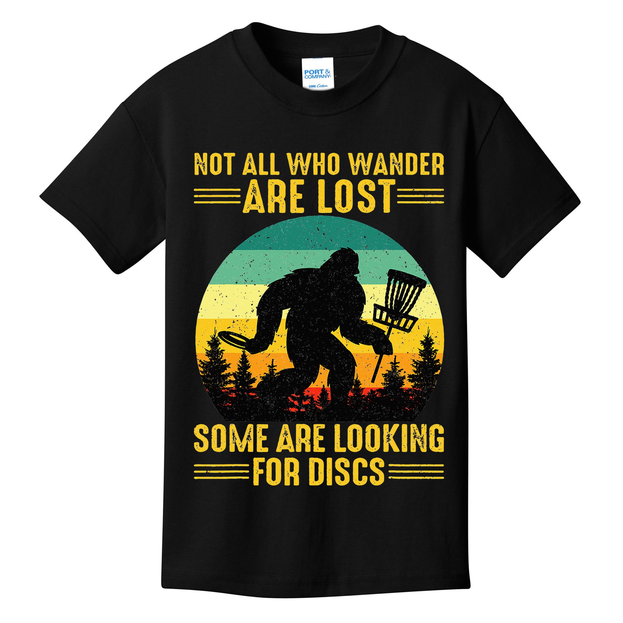 Vintage Not All Wander Are Lost Some Are Looking Disc Golf Kids T-Shirt