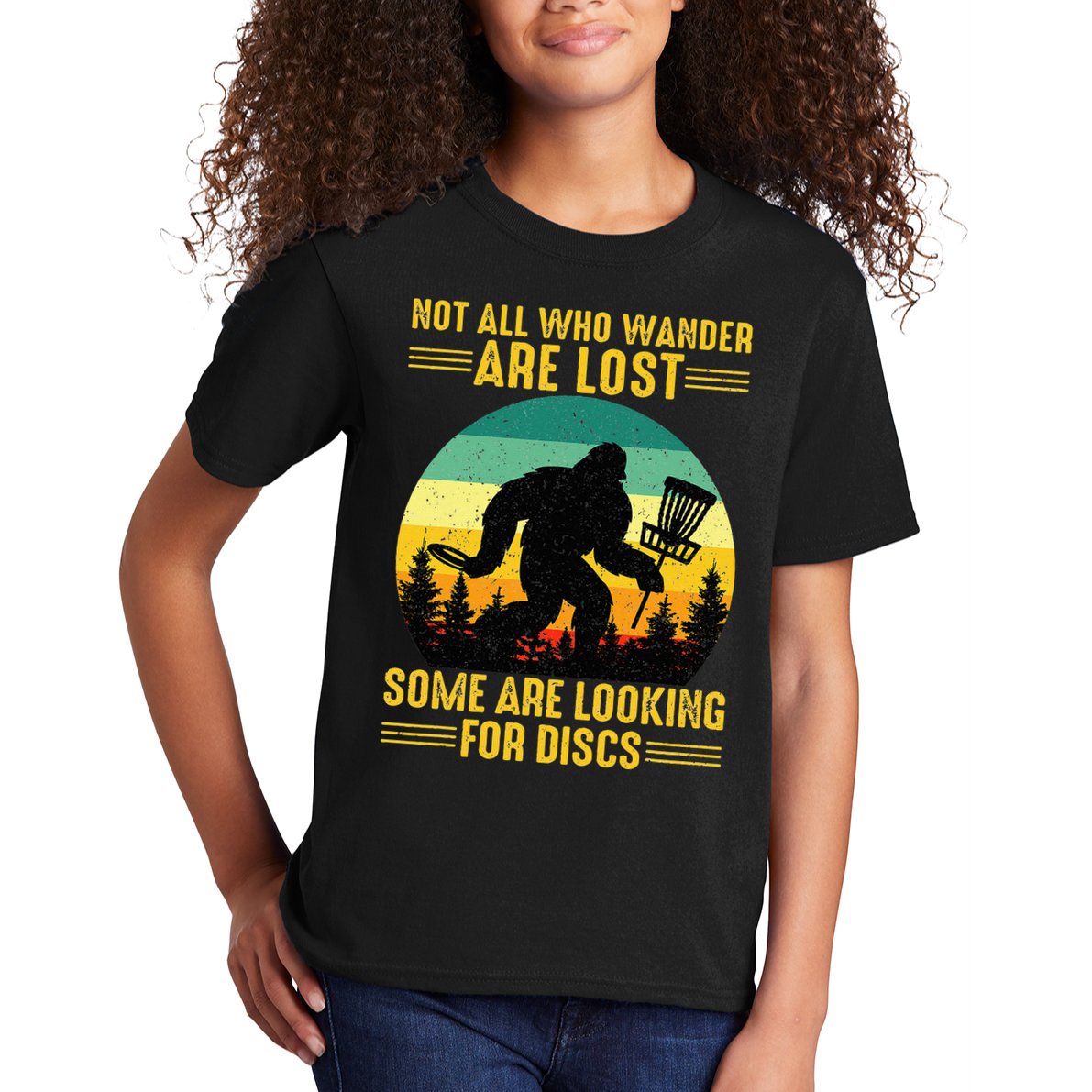 Vintage Not All Wander Are Lost Some Are Looking Disc Golf Kids T-Shirt
