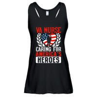 Va Nurse Americas Heros Merica US Flag Patriot Veterans Day Ladies Essential Flowy Tank