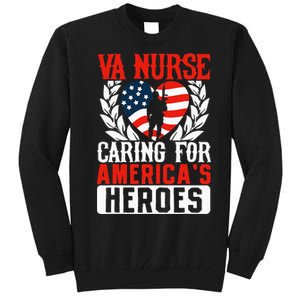 Va Nurse Americas Heros Merica US Flag Patriot Veterans Day Tall Sweatshirt