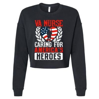 Va Nurse Americas Heros Merica US Flag Patriot Veterans Day Cropped Pullover Crew