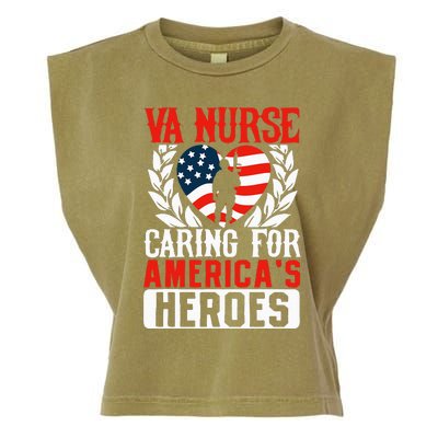 Va Nurse Americas Heros Merica US Flag Patriot Veterans Day Garment-Dyed Women's Muscle Tee