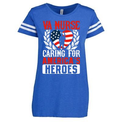 Va Nurse Americas Heros Merica US Flag Patriot Veterans Day Enza Ladies Jersey Football T-Shirt