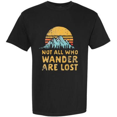 Vintage Not All Who Wander Are Lost Simple Mountains Garment-Dyed Heavyweight T-Shirt