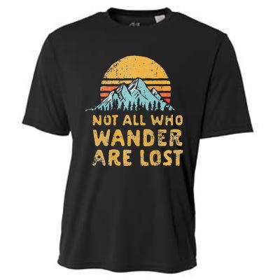 Vintage Not All Who Wander Are Lost Simple Mountains Cooling Performance Crew T-Shirt