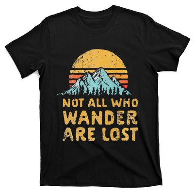 Vintage Not All Who Wander Are Lost Simple Mountains T-Shirt