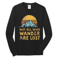 Vintage Not All Who Wander Are Lost Simple Mountains Tall Long Sleeve T-Shirt