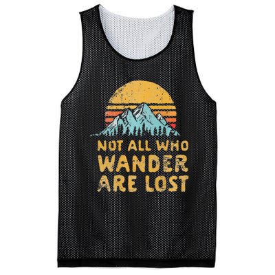 Vintage Not All Who Wander Are Lost Simple Mountains Mesh Reversible Basketball Jersey Tank