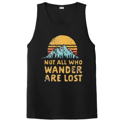 Vintage Not All Who Wander Are Lost Simple Mountains PosiCharge Competitor Tank