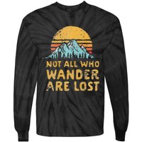 Vintage Not All Who Wander Are Lost Simple Mountains Tie-Dye Long Sleeve Shirt