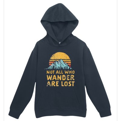 Vintage Not All Who Wander Are Lost Simple Mountains Urban Pullover Hoodie