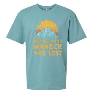 Vintage Not All Who Wander Are Lost Simple Mountains Sueded Cloud Jersey T-Shirt