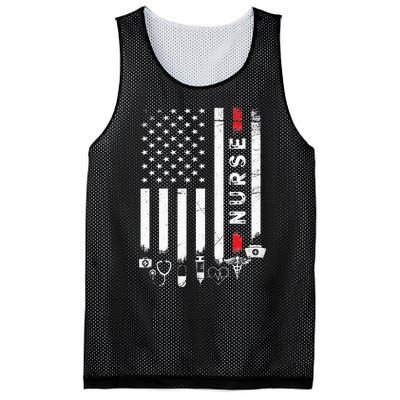 Vintage Nursing American Flag USA Patriotic Nurse Mesh Reversible Basketball Jersey Tank