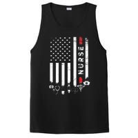 Vintage Nursing American Flag USA Patriotic Nurse PosiCharge Competitor Tank