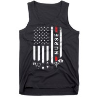 Vintage Nursing American Flag USA Patriotic Nurse Tank Top