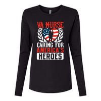 Va Nurse Americas Heros Merica Us Flag Patriot Veterans Day Womens Cotton Relaxed Long Sleeve T-Shirt