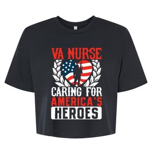 Va Nurse Americas Heros Merica Us Flag Patriot Veterans Day Bella+Canvas Jersey Crop Tee