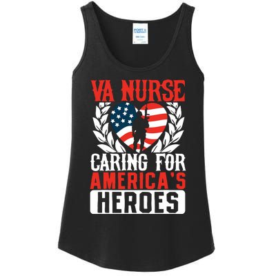 Va Nurse Americas Heros Merica Us Flag Patriot Veterans Day Ladies Essential Tank