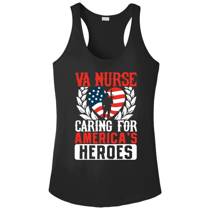 Va Nurse Americas Heros Merica Us Flag Patriot Veterans Day Ladies PosiCharge Competitor Racerback Tank