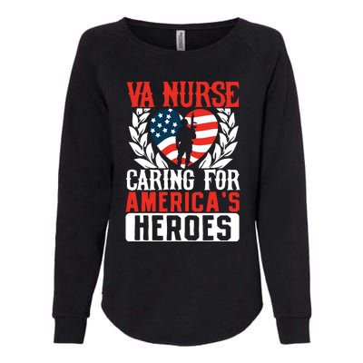 Va Nurse Americas Heros Merica Us Flag Patriot Veterans Day Womens California Wash Sweatshirt