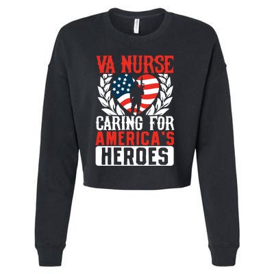 Va Nurse Americas Heros Merica Us Flag Patriot Veterans Day Cropped Pullover Crew