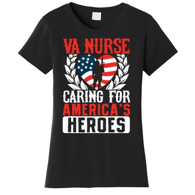 Va Nurse Americas Heros Merica Us Flag Patriot Veterans Day Women's T-Shirt