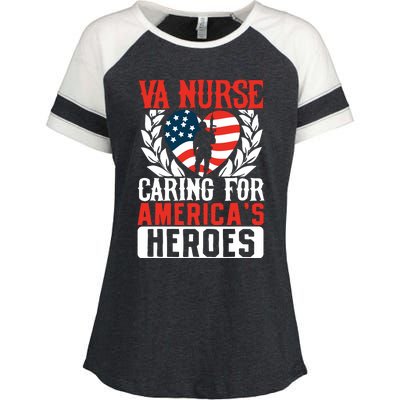 Va Nurse Americas Heros Merica Us Flag Patriot Veterans Day Enza Ladies Jersey Colorblock Tee