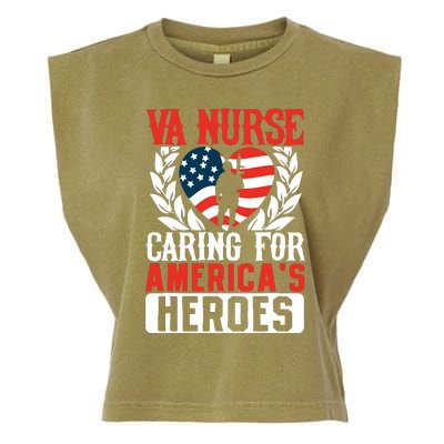 Va Nurse Americas Heros Merica Us Flag Patriot Veterans Day Garment-Dyed Women's Muscle Tee