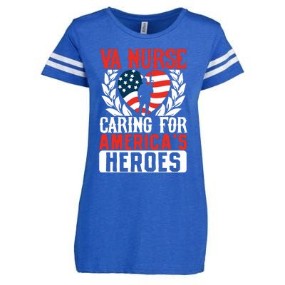 Va Nurse Americas Heros Merica Us Flag Patriot Veterans Day Enza Ladies Jersey Football T-Shirt