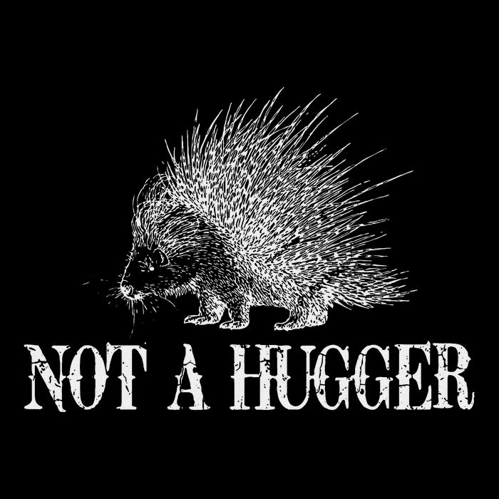 Vintage Not A Hugger Funny Porcupine Drawstring Bag