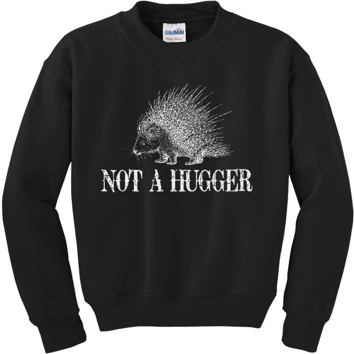 Vintage Not A Hugger Funny Porcupine Kids Sweatshirt