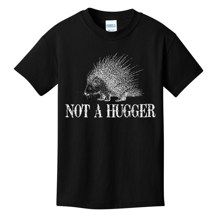 Vintage Not A Hugger Funny Porcupine Kids T-Shirt