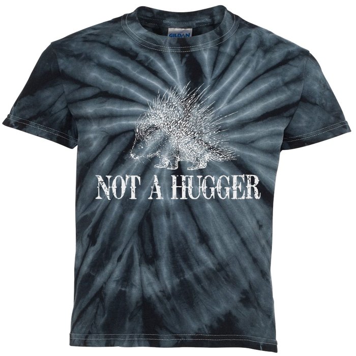 Vintage Not A Hugger Funny Porcupine Kids Tie-Dye T-Shirt