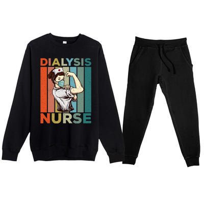 Vintage Neprology And Dialysis Nurse Gift Premium Crewneck Sweatsuit Set