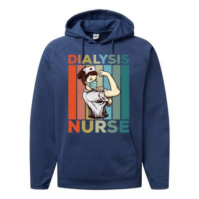 Vintage Neprology And Dialysis Nurse Gift Performance Fleece Hoodie