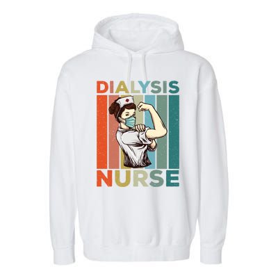 Vintage Neprology And Dialysis Nurse Gift Garment-Dyed Fleece Hoodie