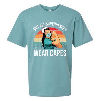 Vintage Not All Superheroes Wear Capes Funny Nurse Sueded Cloud Jersey T-Shirt